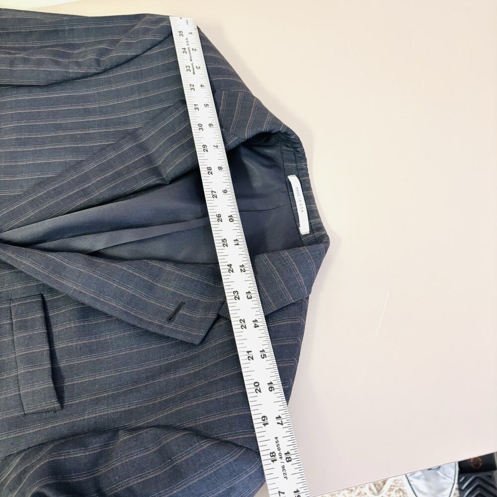 Burberry London Blazer Size 40 Long Black Pinstripe Worsted Wool 2 Button - Picture 10 of 10